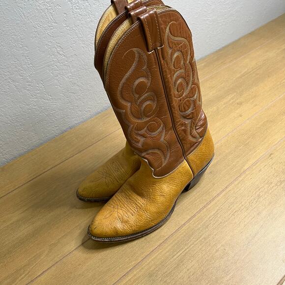 Nocona USA Cowboy‎ Boots Mens 11 C Brown Tan Western Leather Vintage main image 16